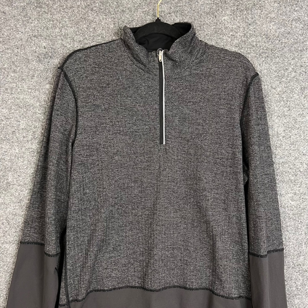 Lululemon 1/4 Zip Pullover Mens L Gray Excellent  Colorblock Athletic - Picture 3 of 9